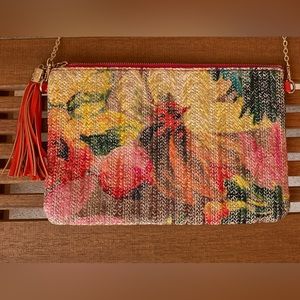 Urban Expressions Straw Crossbody Bag Multicolored